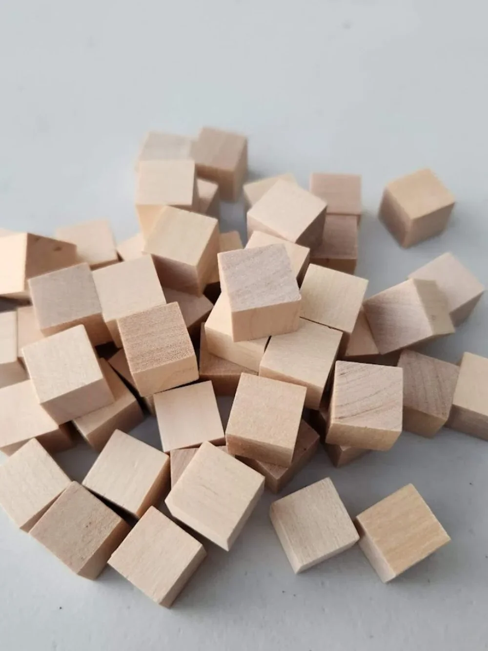100 DIY Craft Supplies Wooden Cubes 1/2-inch Blank Wooden Blocks Unfinished Wood